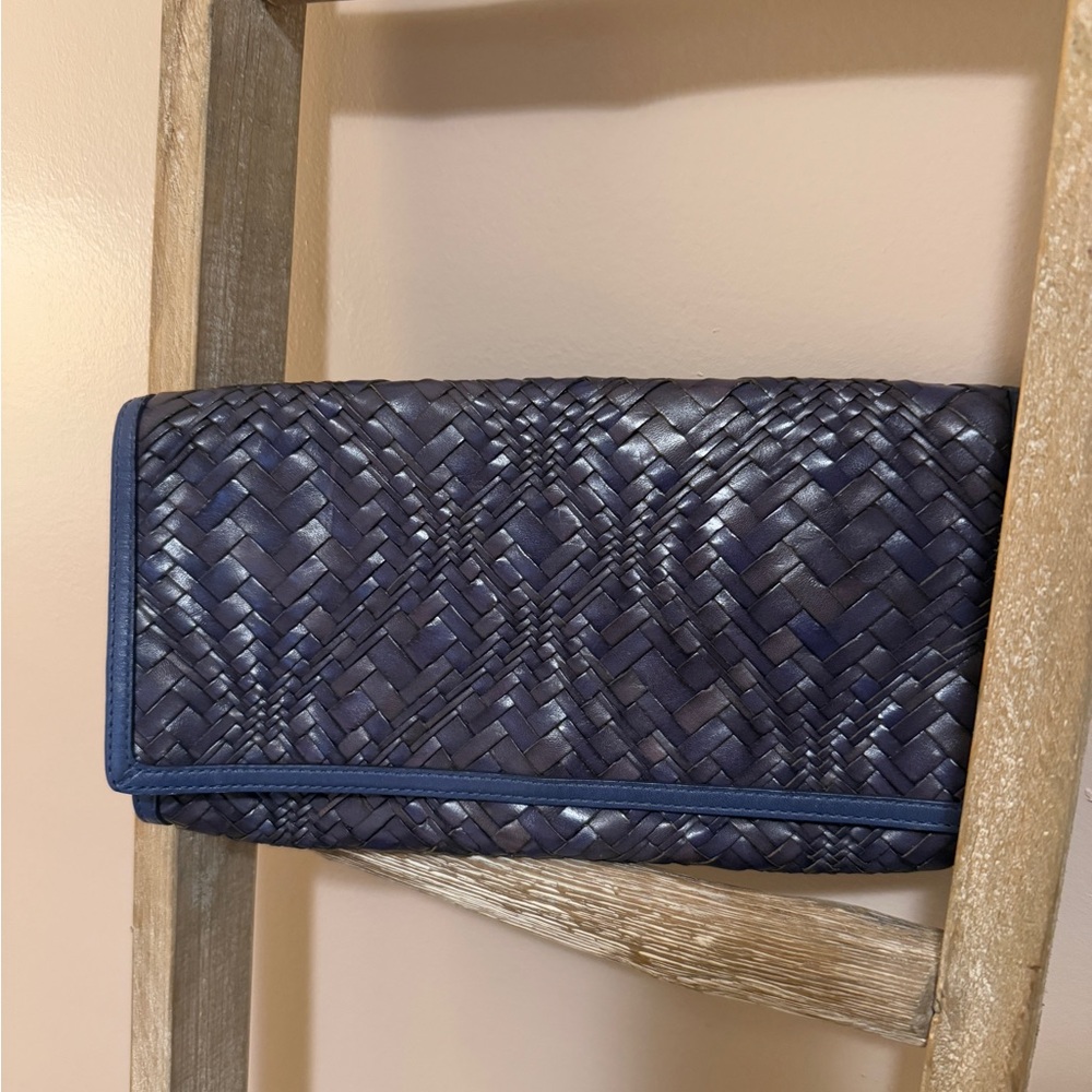 Cole Haan Navy Woven Clutch